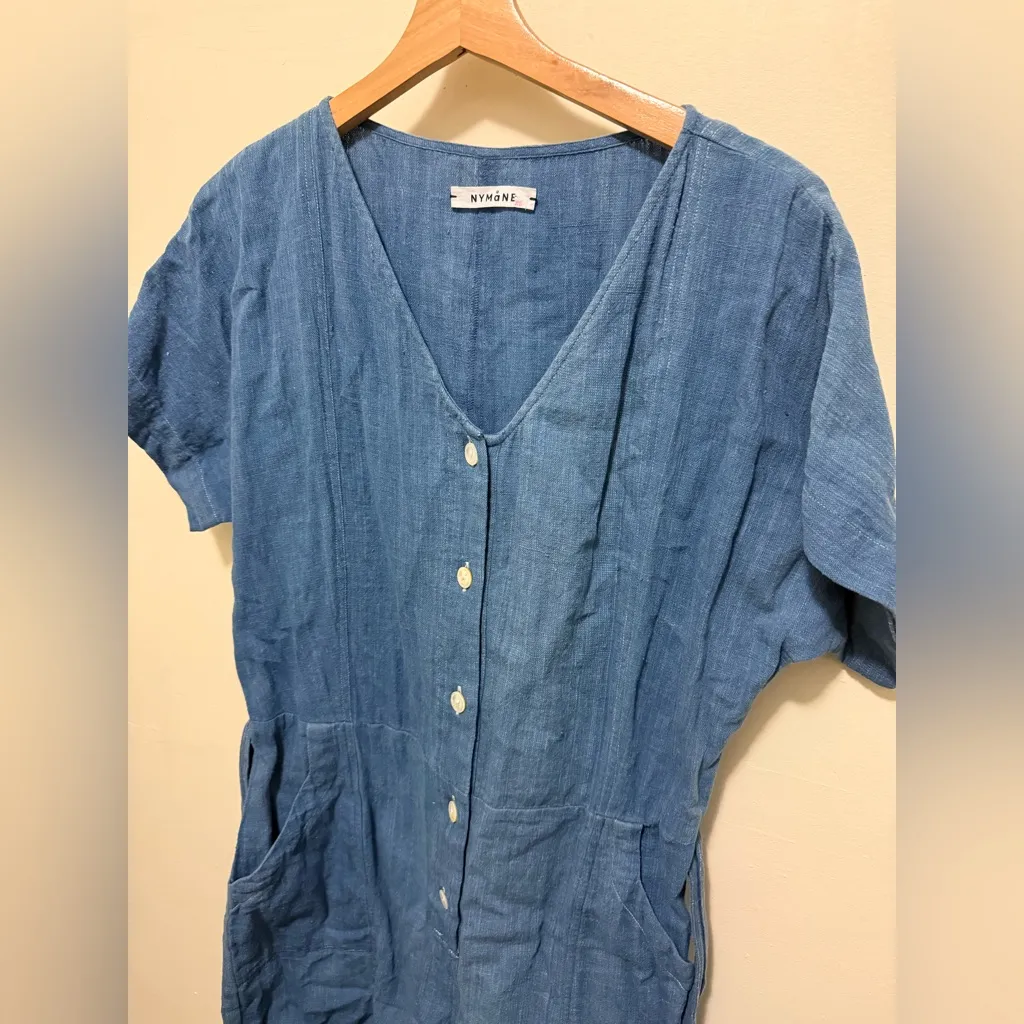 NYMANE WYLDER ROMPER INDIGO COTTON XS Blue - Image 3
