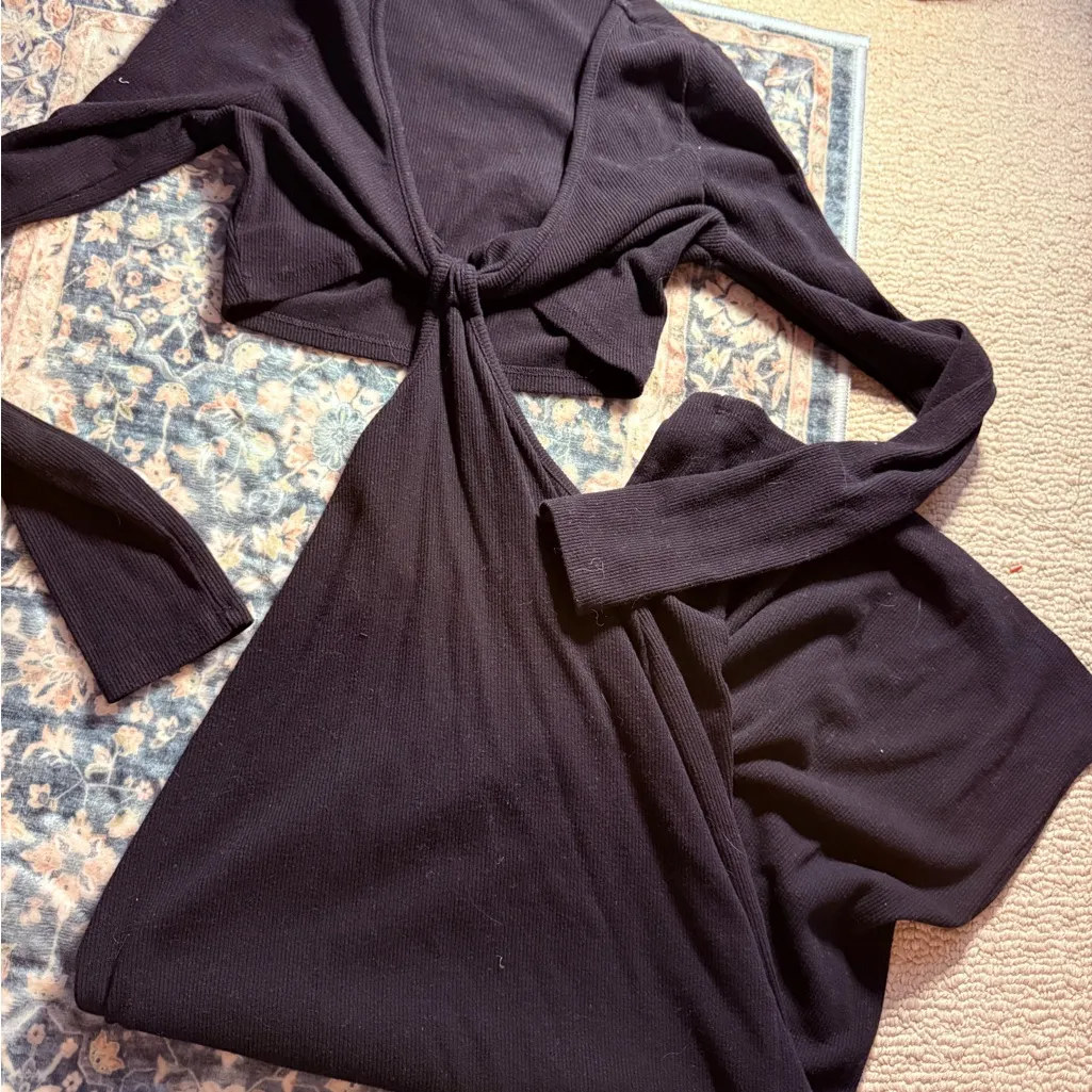 Revolve  Black Cut-Out Long Sleeve Dress - Image 2