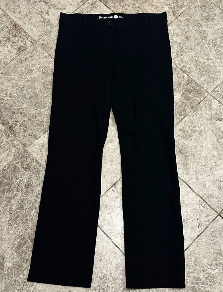 Betabrand Classic Straight Dress Pant Black Yoga Pant Large - Image 3