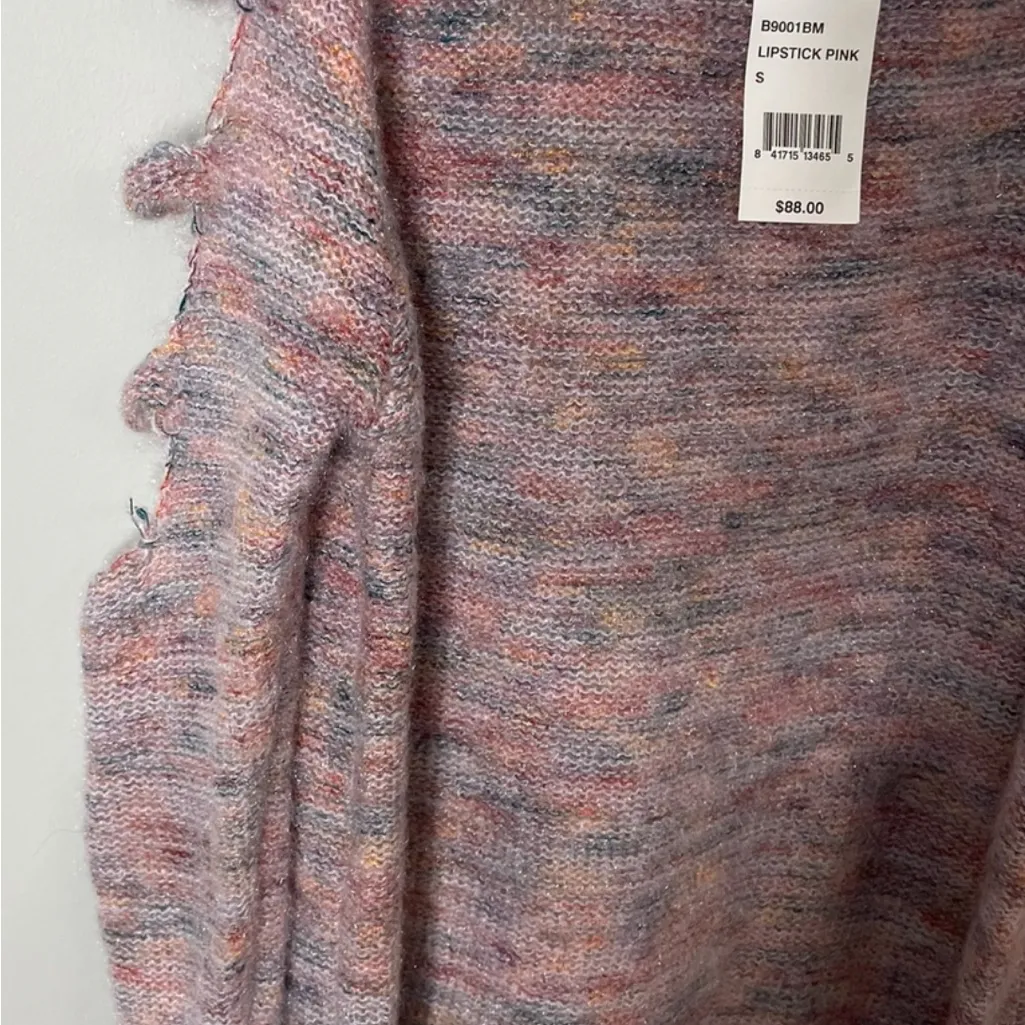 Bam Jara Women’s Lipstick Pink Cold Shoulder Sweater Pullover Small New with Tag - Image 10