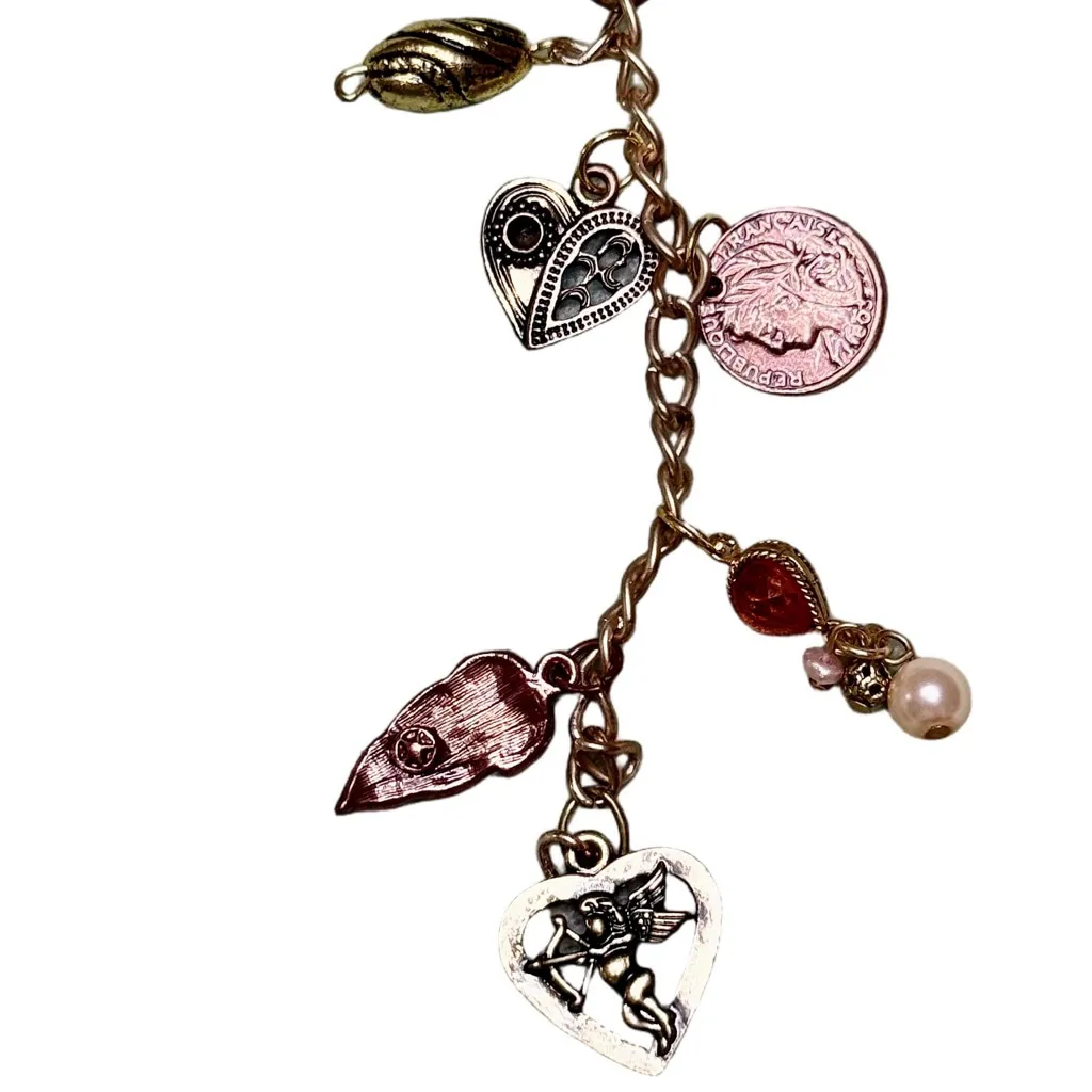 Rose Coin Bag Charm Keychain Handmade | One of a Kind | Crystal Accessory - Image 2