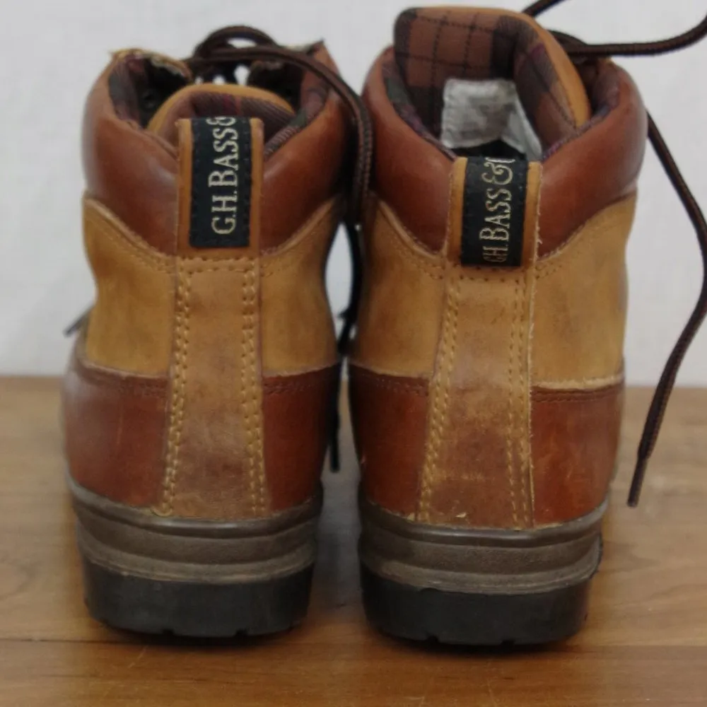 Ladies' Bass Leather Two Tone Ankle Boots Size 7.5B Brown - Image 4