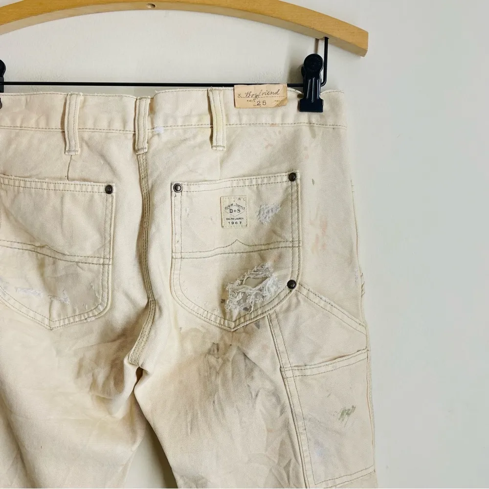 Denim & Supply NWT Destroyed Paint Splatter Carpenter Boyfriend Jeans size 25 - Image 4