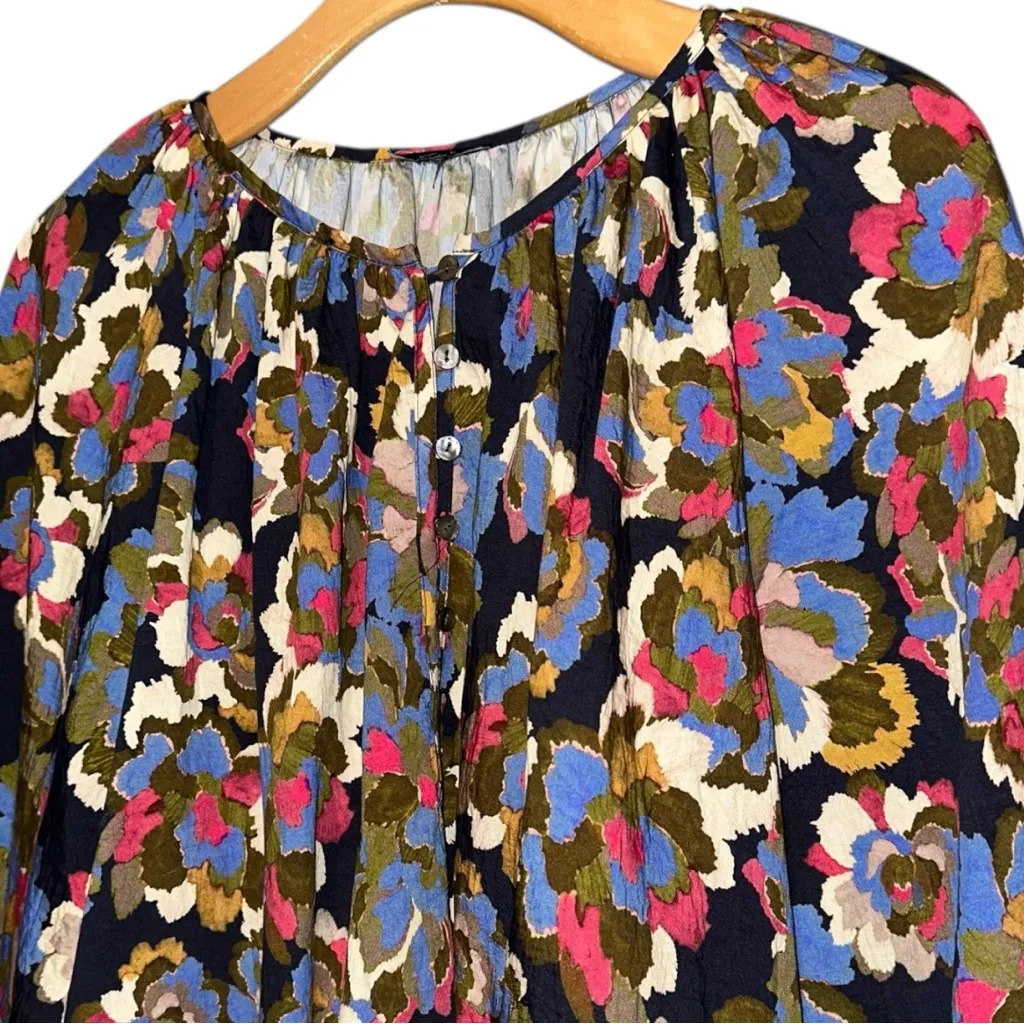 Rails Womens Size XL Navy Blue Wildflower Indi Collarless Shell Button Top Shirt - Image 8