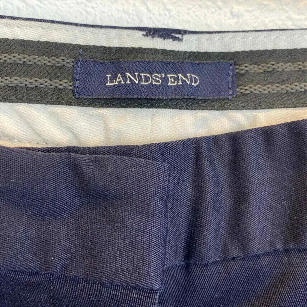 Lands End‎ Chino Shorts Womens 10 Navy Blue High Waist Grip Waist - Image 3