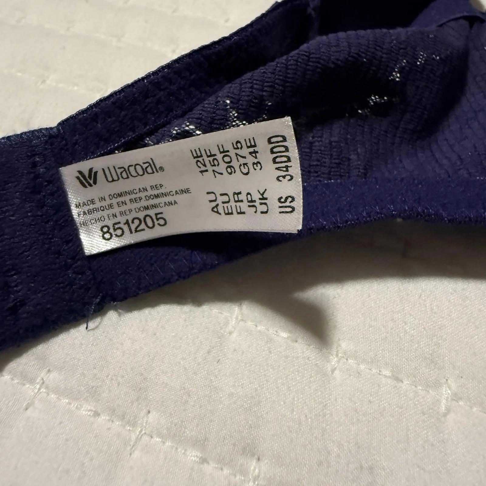 Wacoal Bluish Purple 34DDD Halo Lace Underwire Unlined Bra 851205 Convertible - Image 5