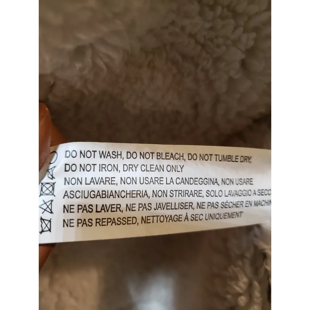 Thread & Supply Sherpa Lined Jacket Women’s Small Gray Faux Fur Cozy Warm - Image 10