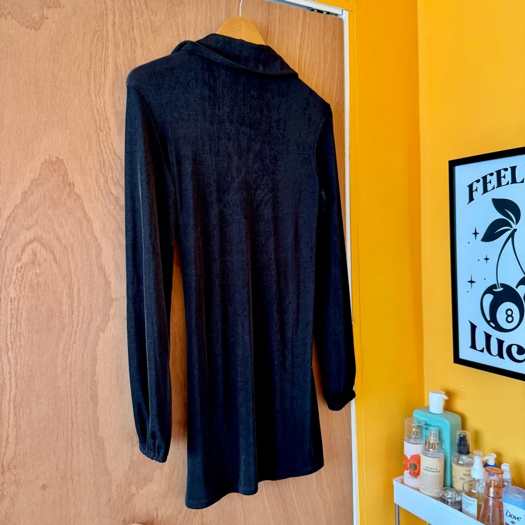 🎅 3/$15 SALE Princess Polly Black Collared Long Sleeve Mini Dress - Size 2 - Image 9