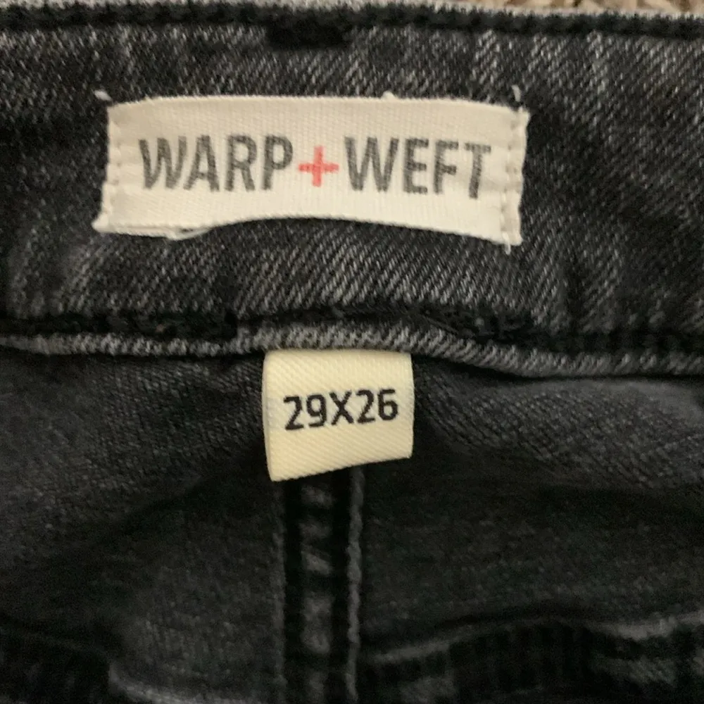 WARP + WEFT palm spring bootcut woman size 29 X 26 frayed bottom high waist Black - Image 3