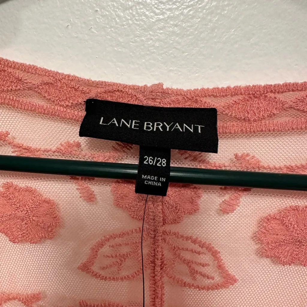 Lane Bryant Coral Lace Kimono duster Cardigan! Size 26/28 NWT - Image 5