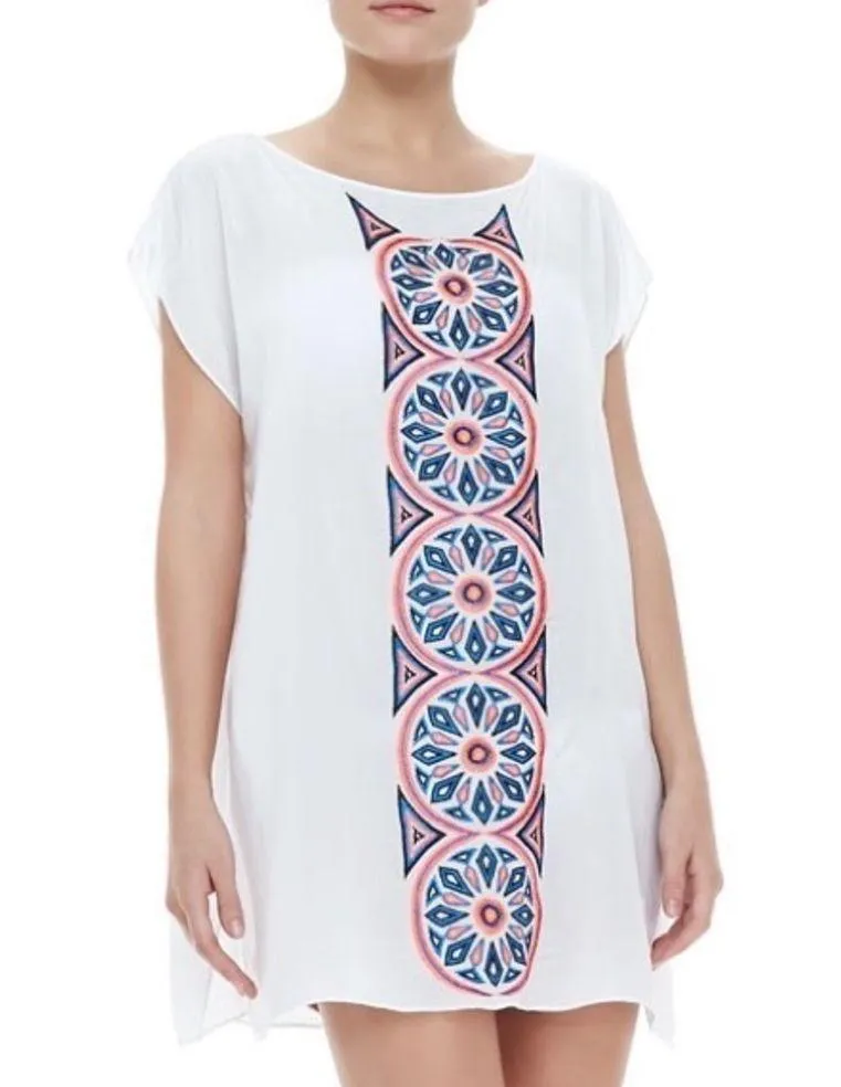 Milly Embroidered Cape Swimsuit Coverup, Multicolor Retail $345 - Image 13