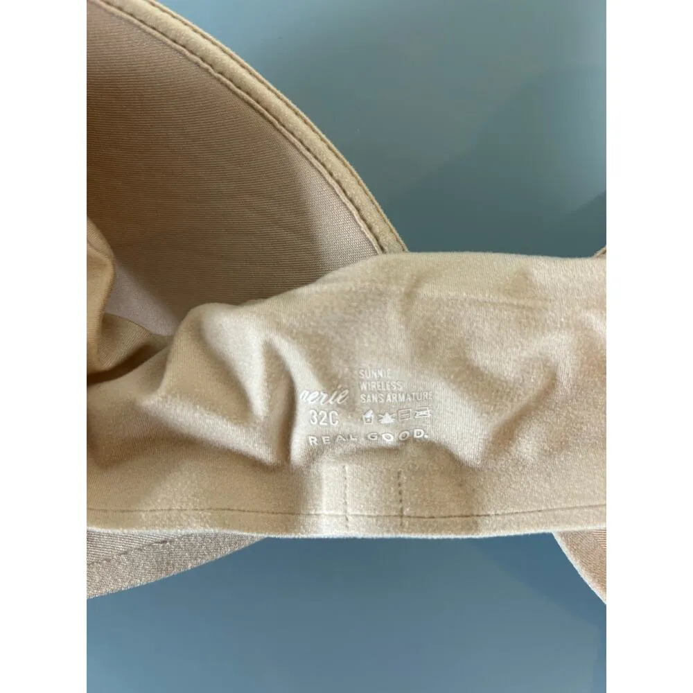 Aerie bra nude size 32C lacey adjustable straps criss cross in back padded - Image 5