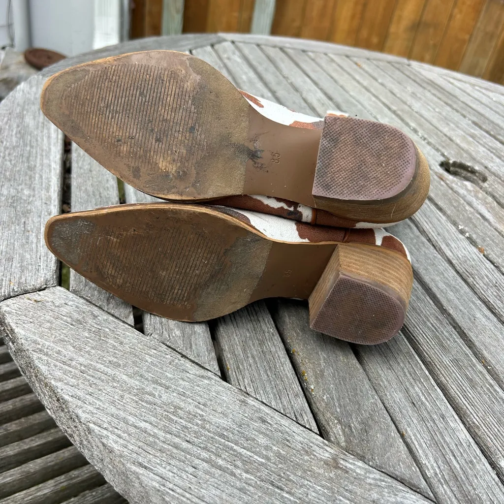 Jeffrey Campbell / free people 'Dagget' White Boot‎ Size 8.5  cow print - Image 16