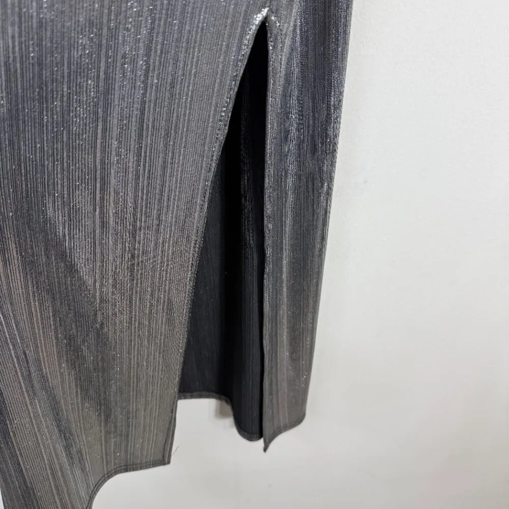 Nasty Gal Sheen There Done That Cowl Neck Midi Dress Women 8 Silver Metallic NWT - Image 10