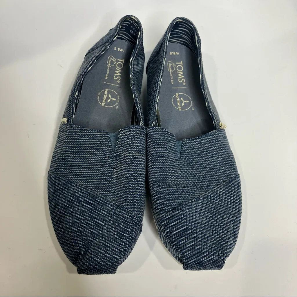 Toms Alpargata‎ classics blue woven flats women’s size 8.5 casual trendy - Image 3