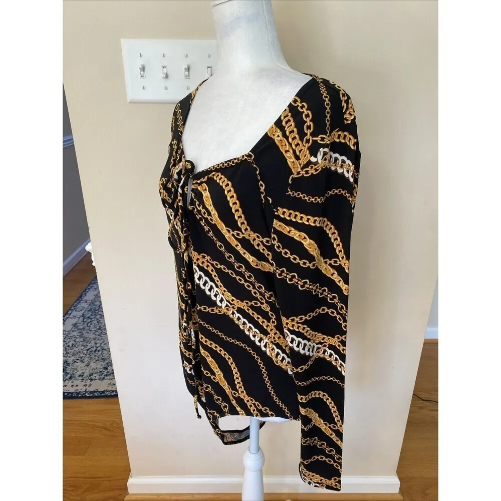 Intempo NWT Women’s Career/Work All Over Print Plus Sized Body Suit Size 1X - Image 4