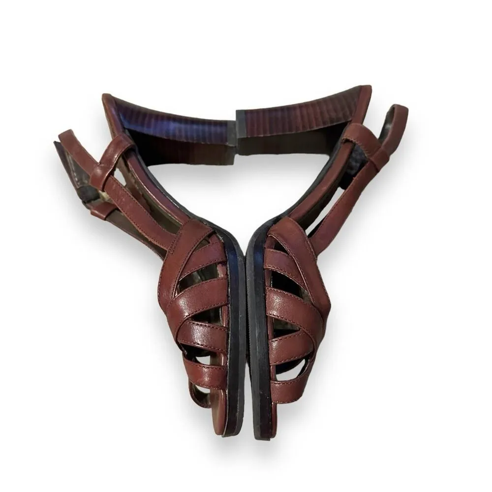 Banana Republic Vachetta Strappy Leather Slingback Heels Sandals Sz 7‎ Estimated - Image 3