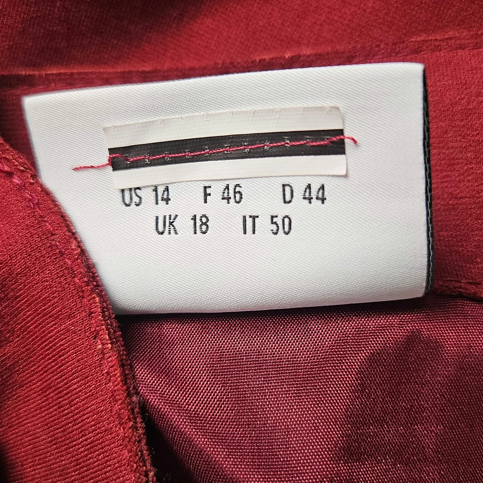 Akris Punto Flare Jersey Skirt Burgandy Red Size US 14 Christmas‎ Glam Holidays - Image 9