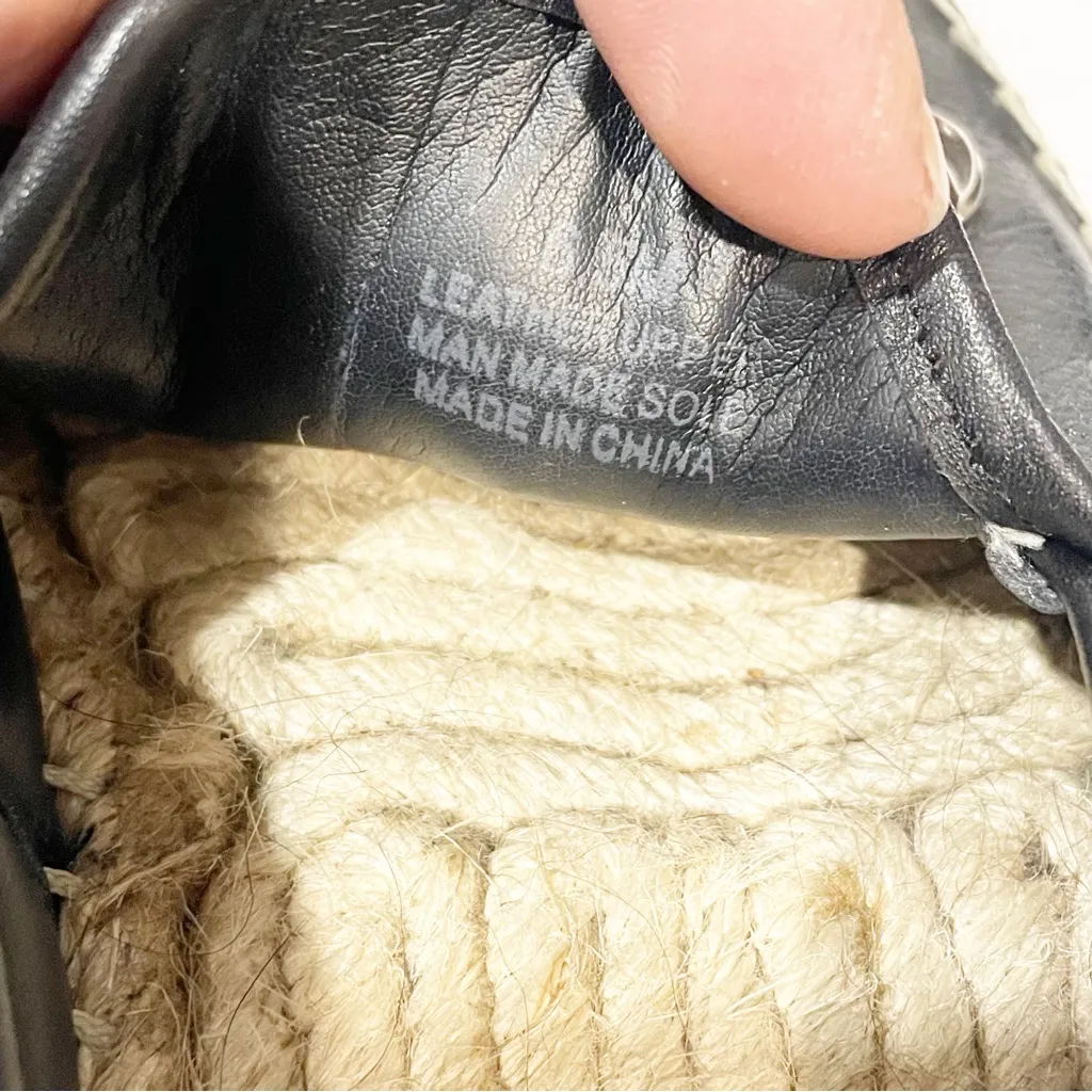 Rebecca Minkoff Size 6.5 Black Leather Moon & Stars Charm‎ Beatriz Espadrilles - Image 6