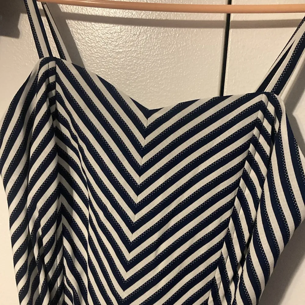 Monteau Blue/White Striped Jumpsuit Size Medium NWT - Image 4