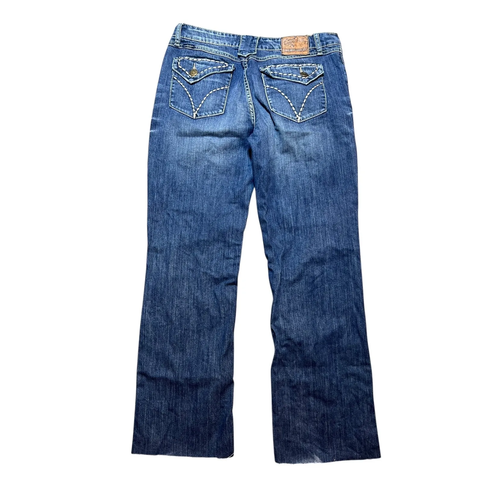 Cowgirl Up Jeans Womens Size 10 30x29 Bootcut Blue Denim Frayed Hem Western Ride - Image 2