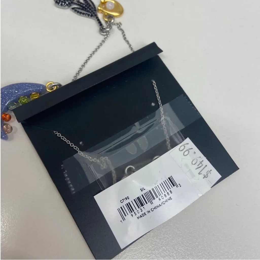 Coach Jet Flower Charm Necklace #C7190 - Image 7