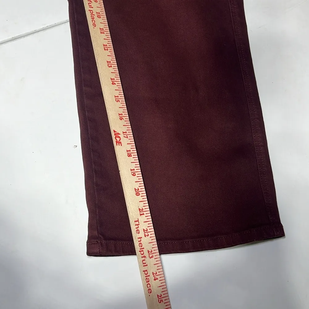 Judy Blue Sign Me Up Tummy Control Wide Leg‎ Cropped Jeans Garment Dyed Maroon - Image 9