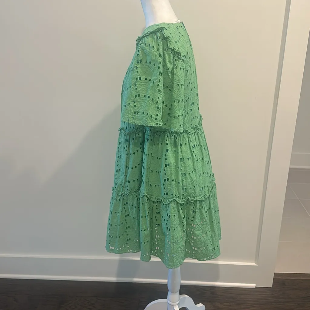 Tuckernuck Hyacinth House Green Eyelet Mollie Dress Sz M Size M - Image 6