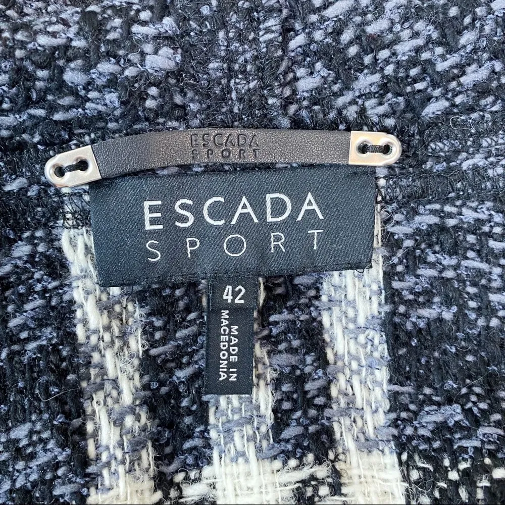 Escada Sport Long Sleeve Plaid Blazer Jacket Size 42 - Image 6