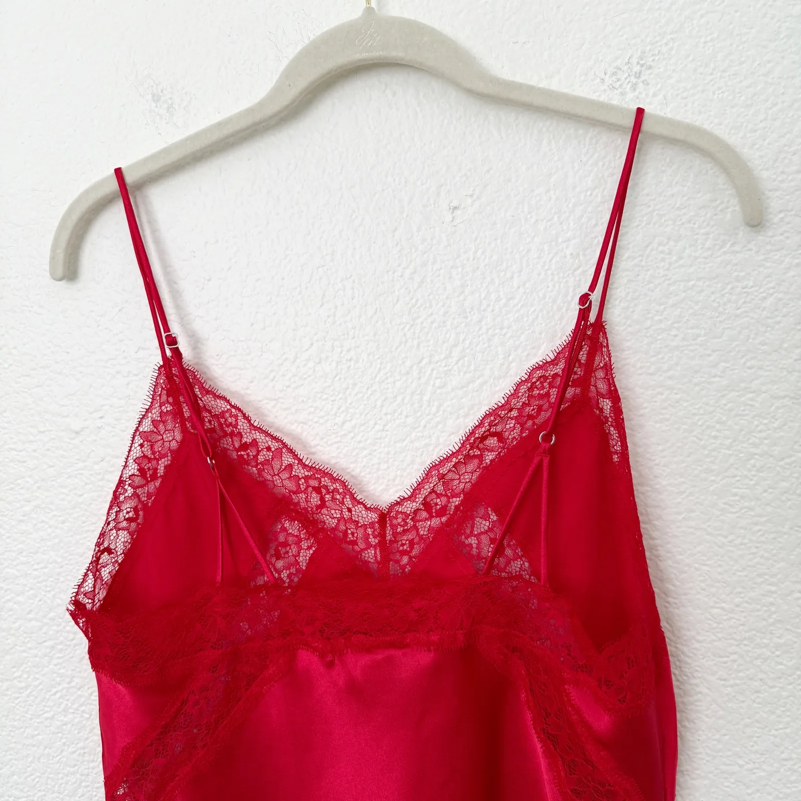 [Victoria's Secret] Red 90s Satin Lace Trim Camisole Tank Top NWT Size Medium M - Image 5