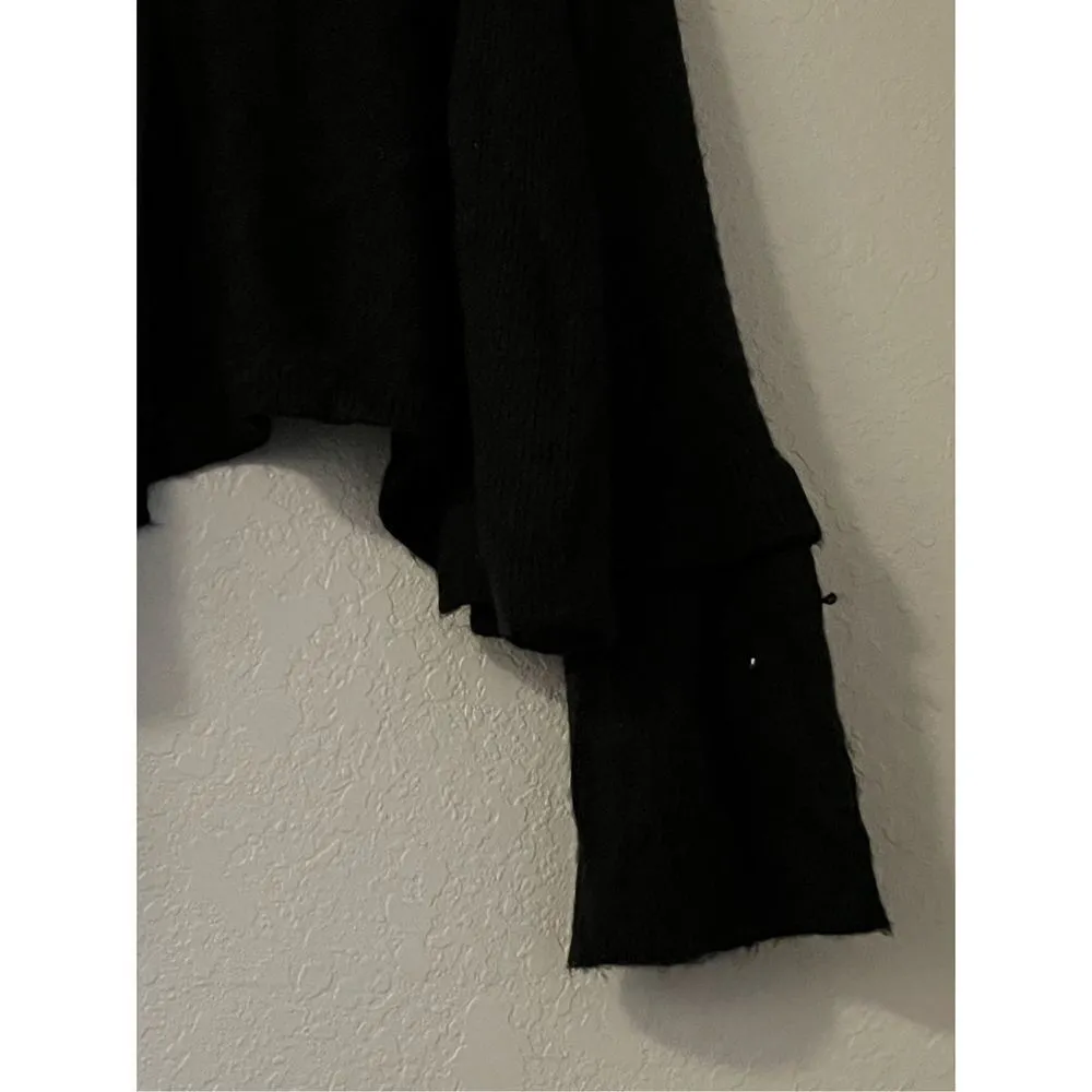 Wooden Ships Mohair Wool Blend black tiered sleeve sweater m L - Image 3