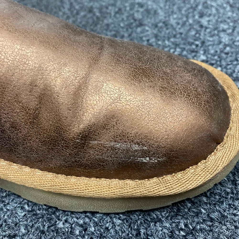 Arizona Jean Co bronze brown foil mini ugg boots ankle shearling lined 7.5 - Image 13