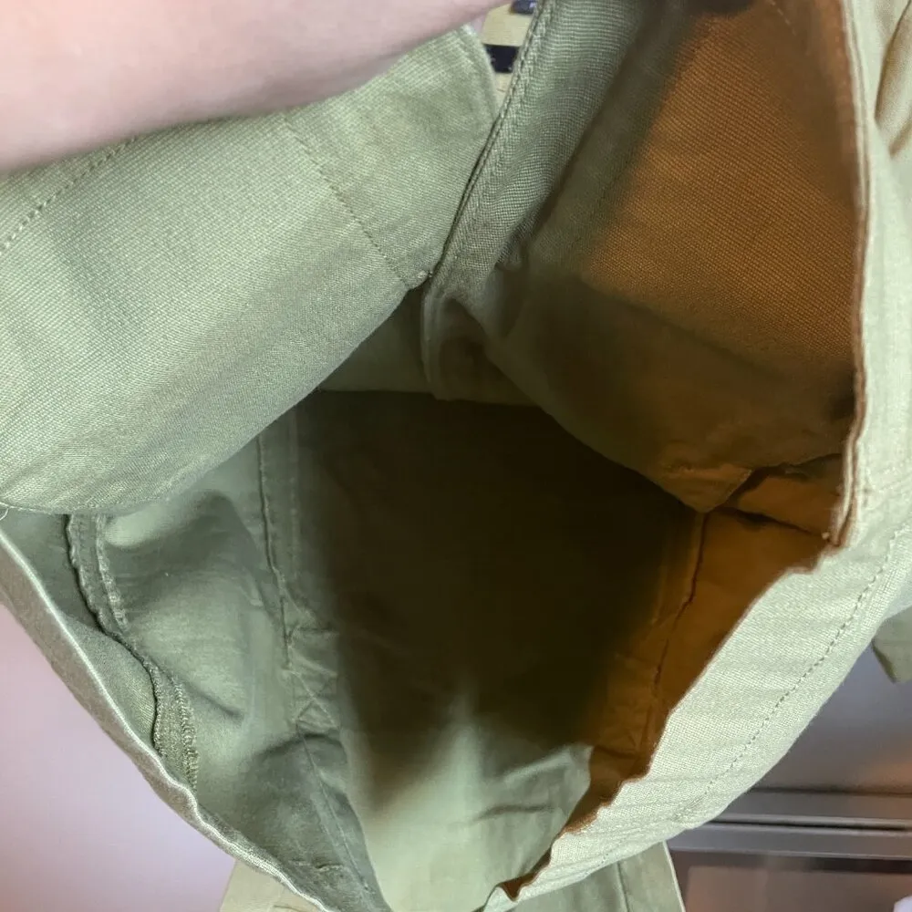 Eileen Fisher Blazer Top Green 3/4 Sleeve Buttons Pockets Organic Cotton Size PS - Image 7