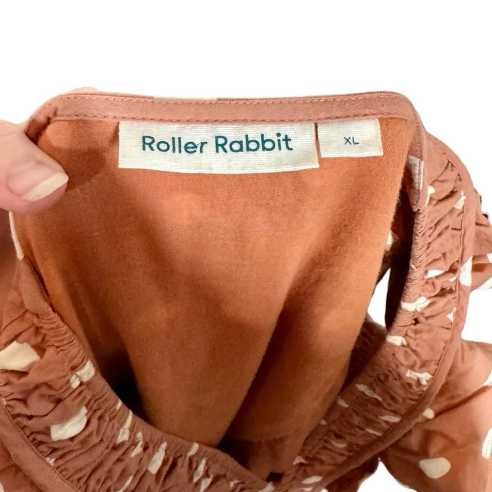 Roller Rabbit Polka Dot Ondine Tiered Ruffle Dress in Clay Color - Image 12