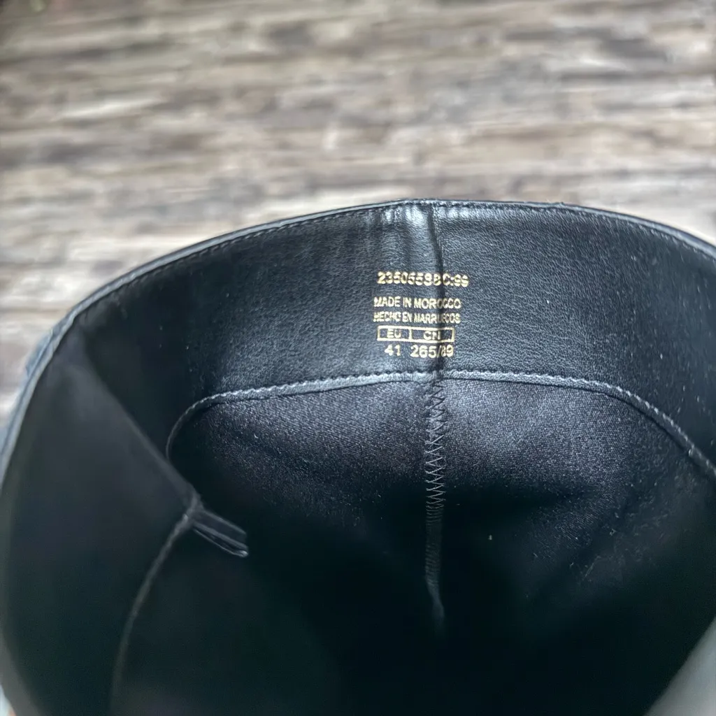 Mango Black Heeled Leather Boots - Image 7