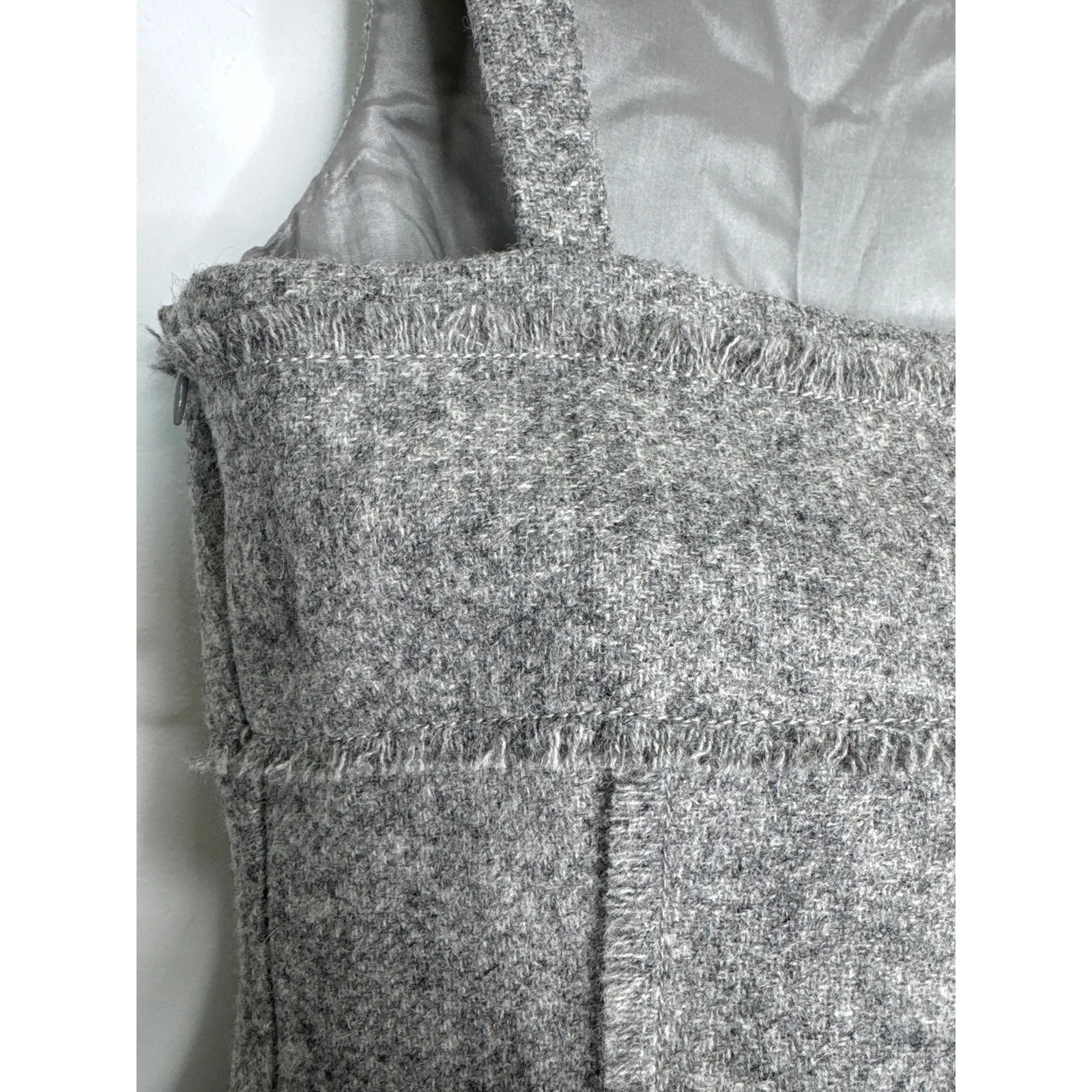 2000s Susana Monaco Lambswool Gray Sheath Dress Fall Hoilday Sz 2 - Image 6