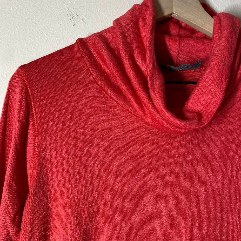 Sunday in Brooklyn Coral Lightweight Turtleneck Sweater Size Small - Image 2