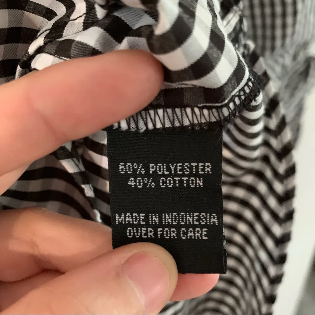 Iz Beyer Checkered Cold Shoulder Top Size Large - Image 4