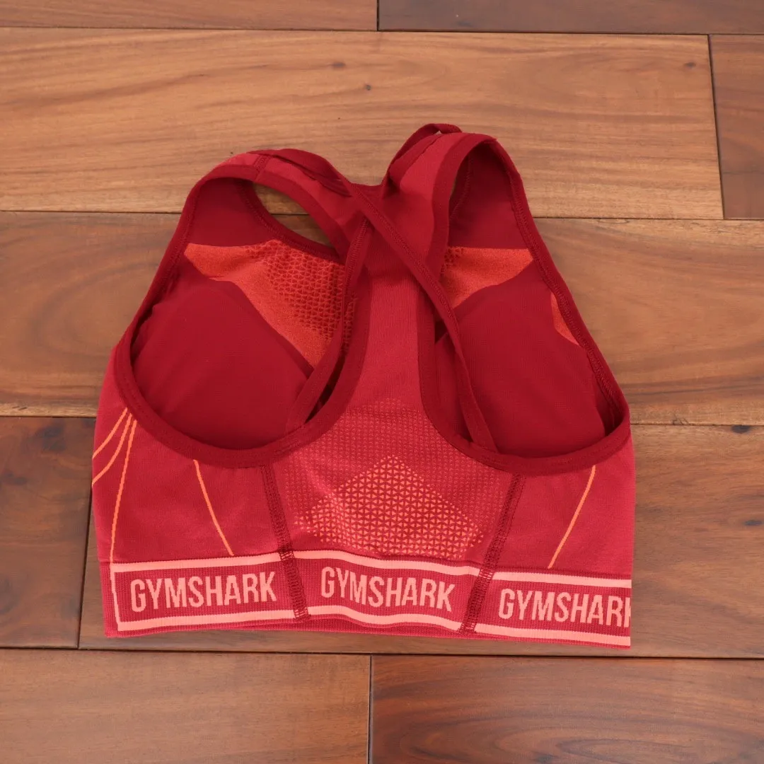 Gymshark Red Seamless Sports Bra High Neck Athletic Workout Tank Top Size S - Image 4