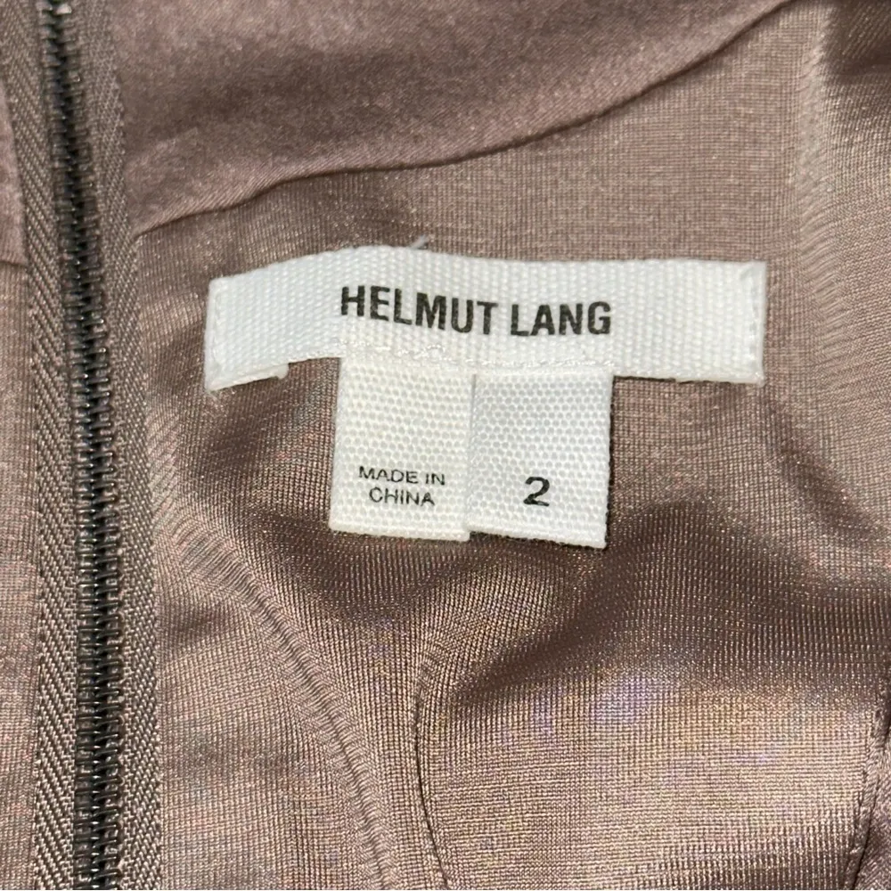 Helmut Lang Women’s 2 Taupe One Shoulder Slouchy Asymmetrical Belted Mini Dress - Image 5