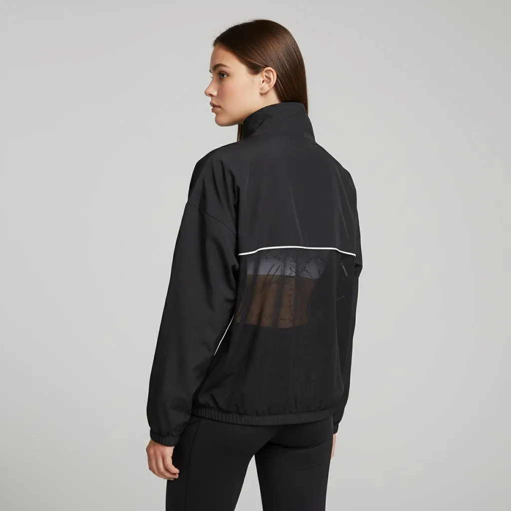 U.S. Polo Assn. Women’s athletic zip-up Track Jacket Mesh back Black Size L - Image 2