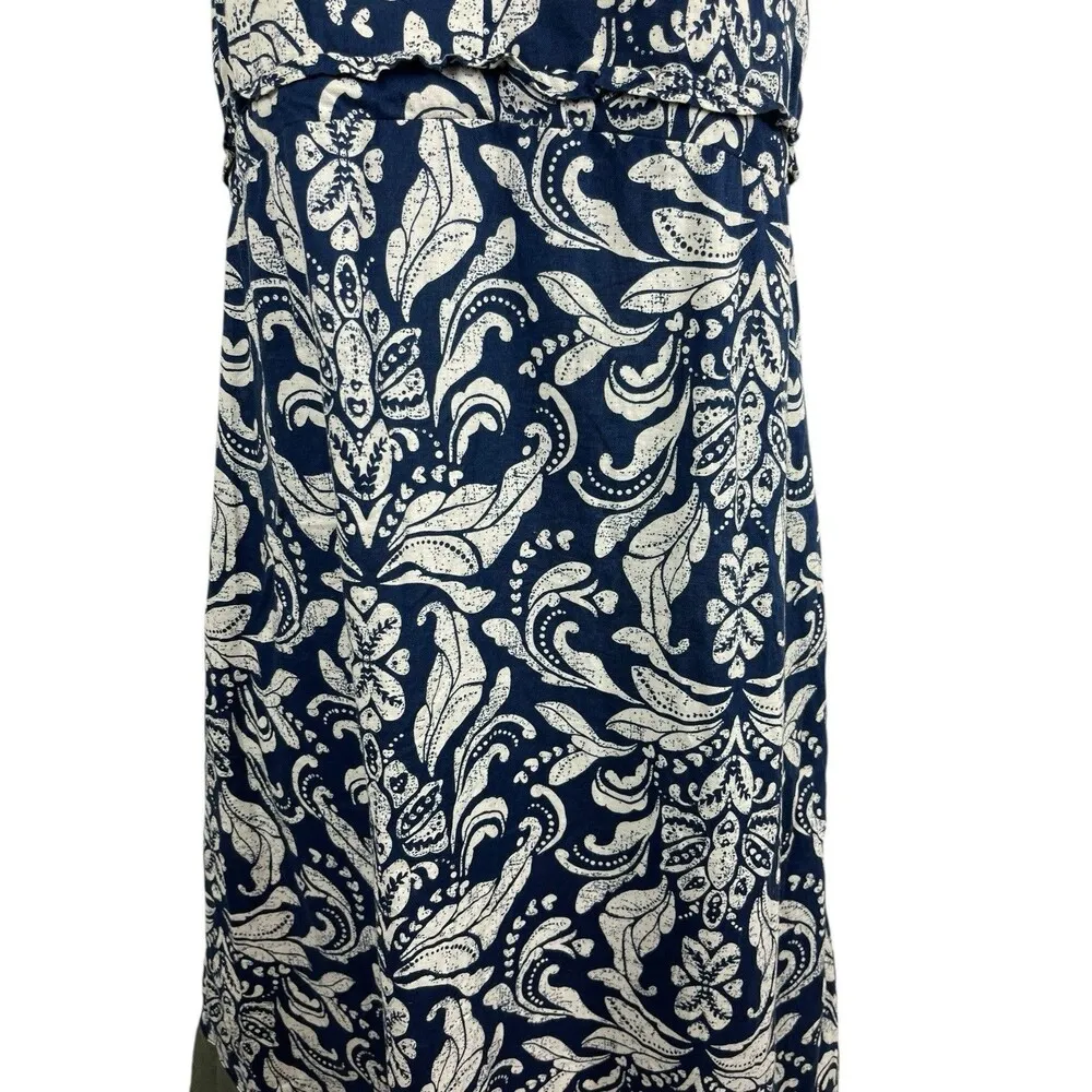 American Eagle Blue Green Halter Babydoll Sleeveless Floral Dress 8 90s Y2K - Image 3