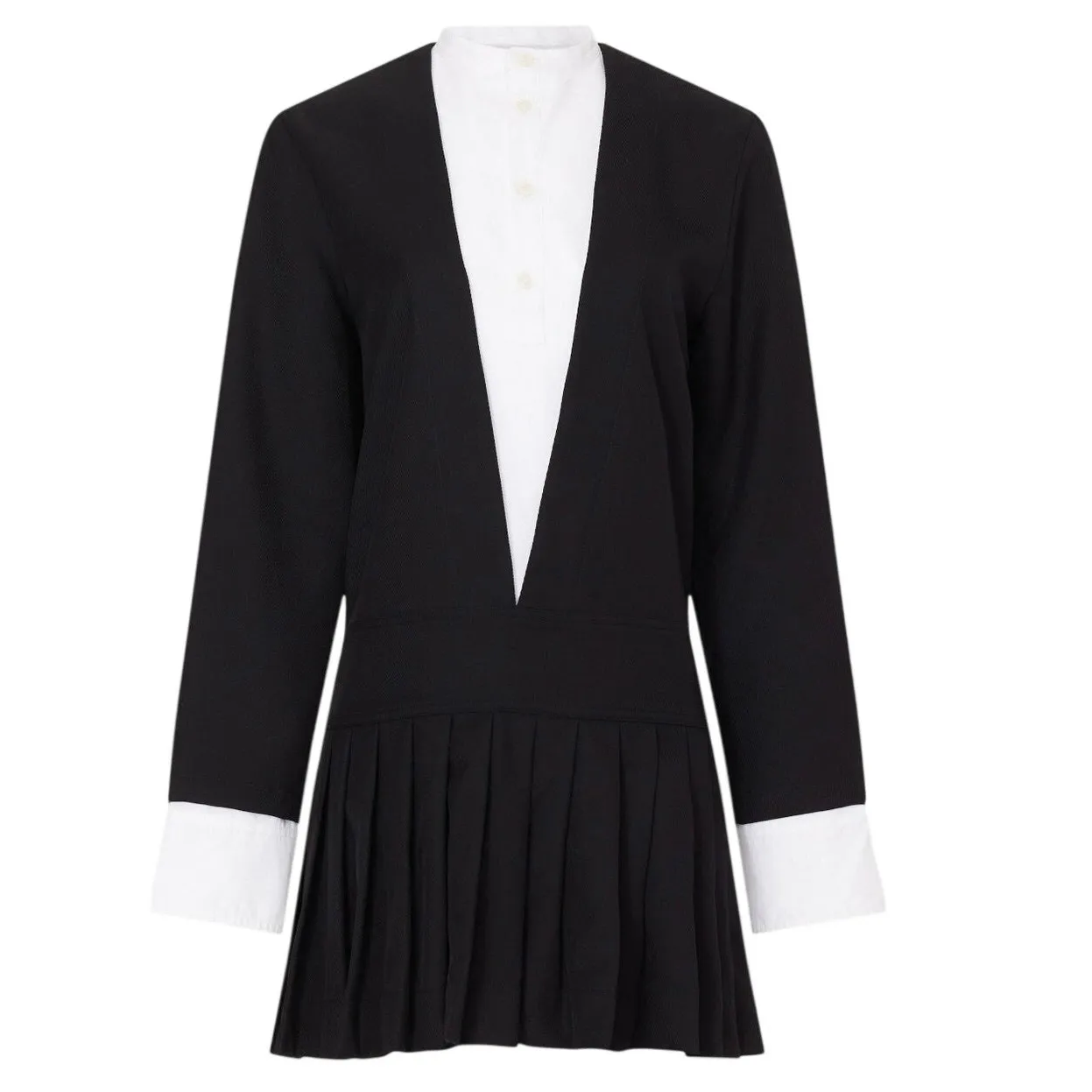 PLAN C Wednesday Short Dress with Pleating, Size 10 / French 44, MSRP $1,370 Black - Image 10