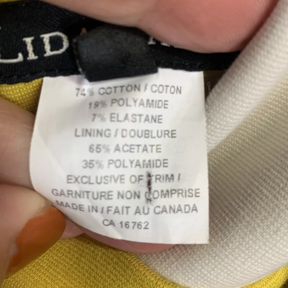 Lida Baday Chartreuse Black Color block Ponte Knit Bodycon Dress W - Image 9