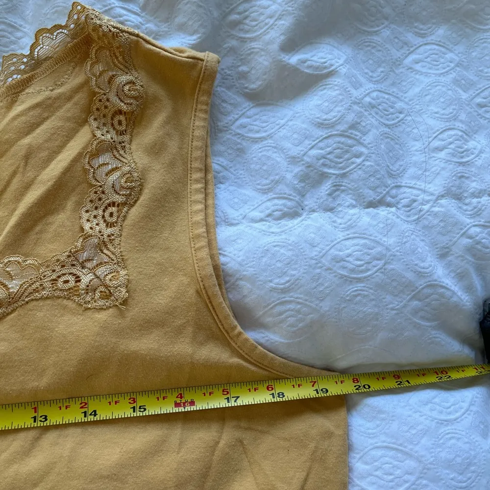 Christopher & Banks yellow lace tank top - Image 3