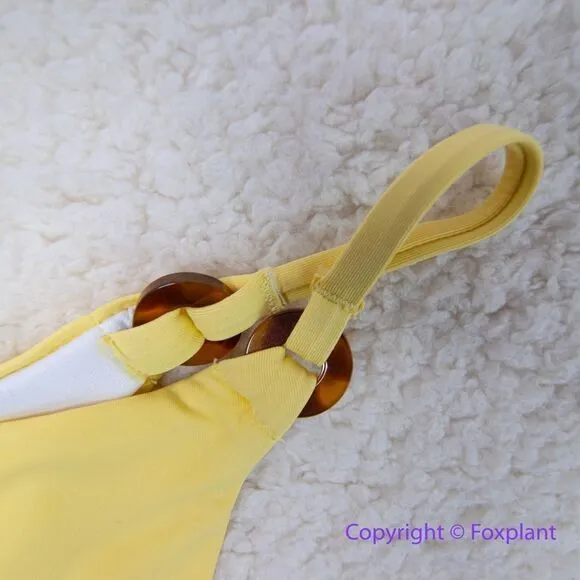NEW Rhythm Free People Ring Itsy Bikini Bottom in yellow, size L Yellow Size L - Image 7