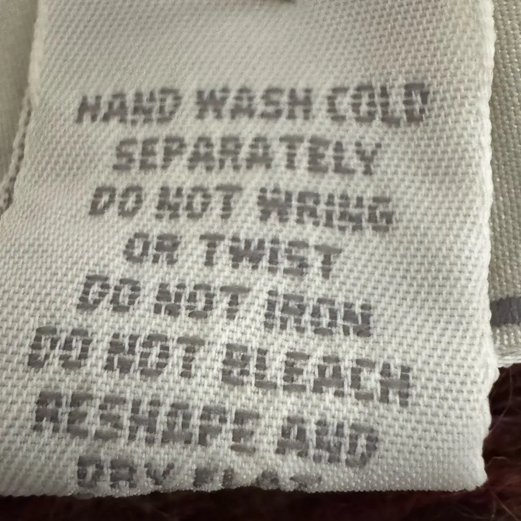 Vintage Boho Sweater Ramie Cotton Mohair Blend fringe beaded knit fall medium Red - Image 2