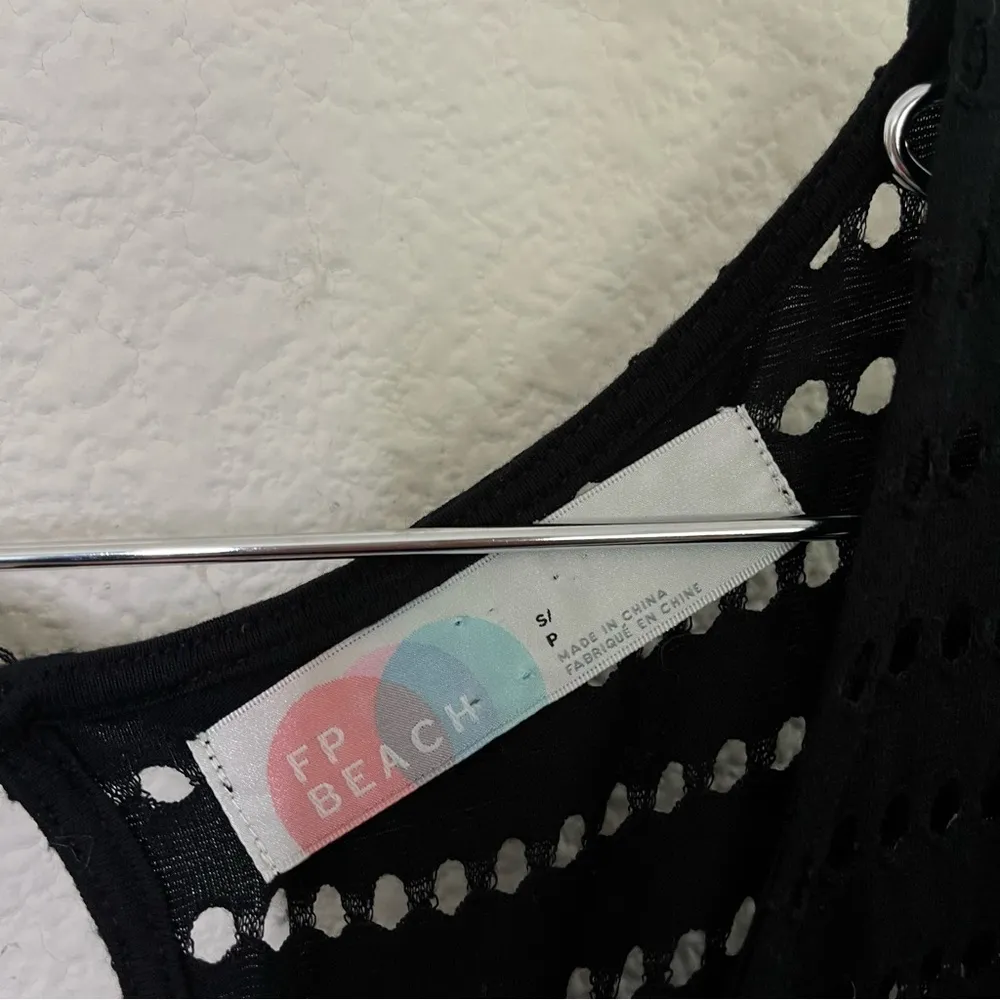 Free People Beach Black Crochet Cover Up Jumpsuit Womens Size S - Image 4