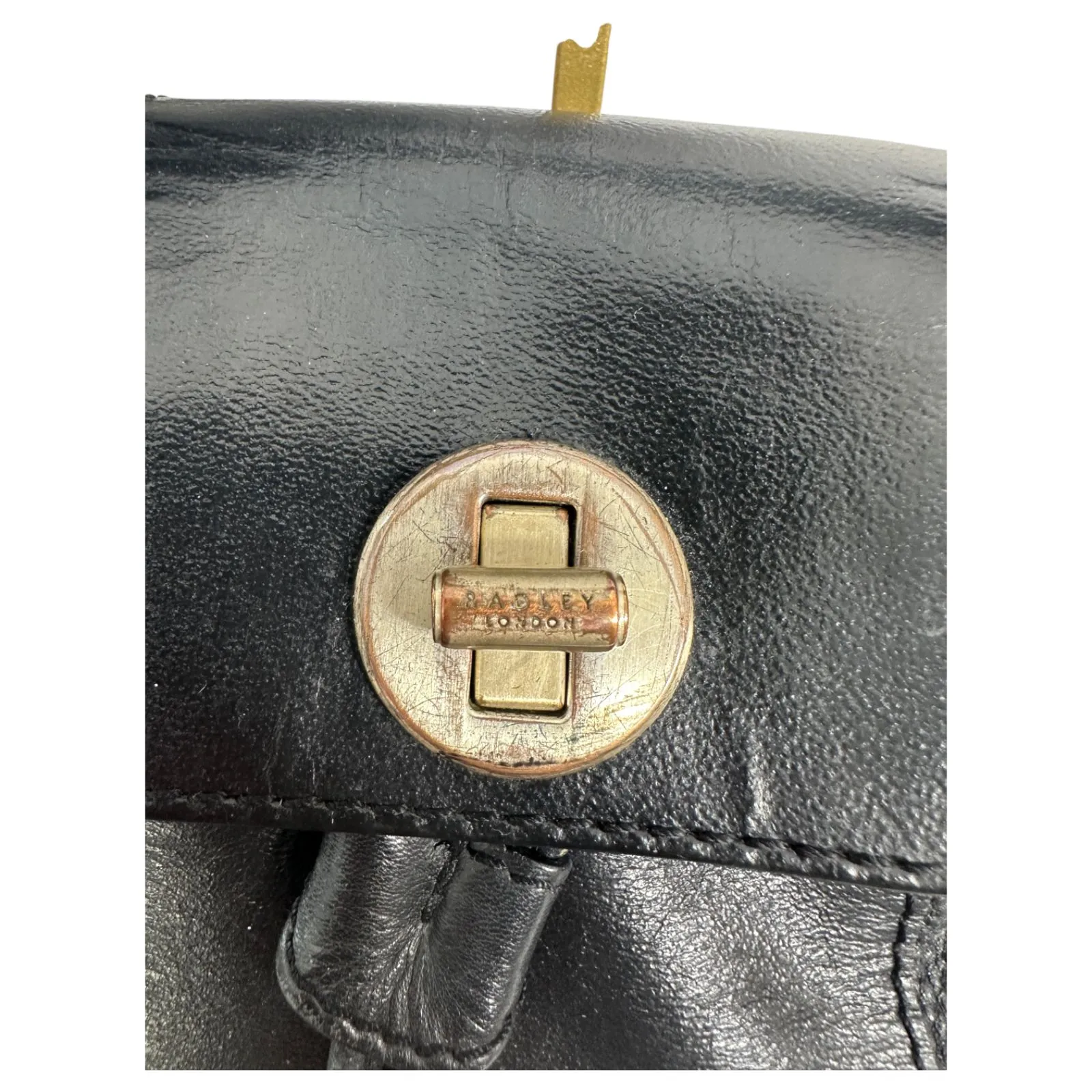 Radley London Black Leather Mini Bucket Bag Crossbody Satchel - READ - Image 6