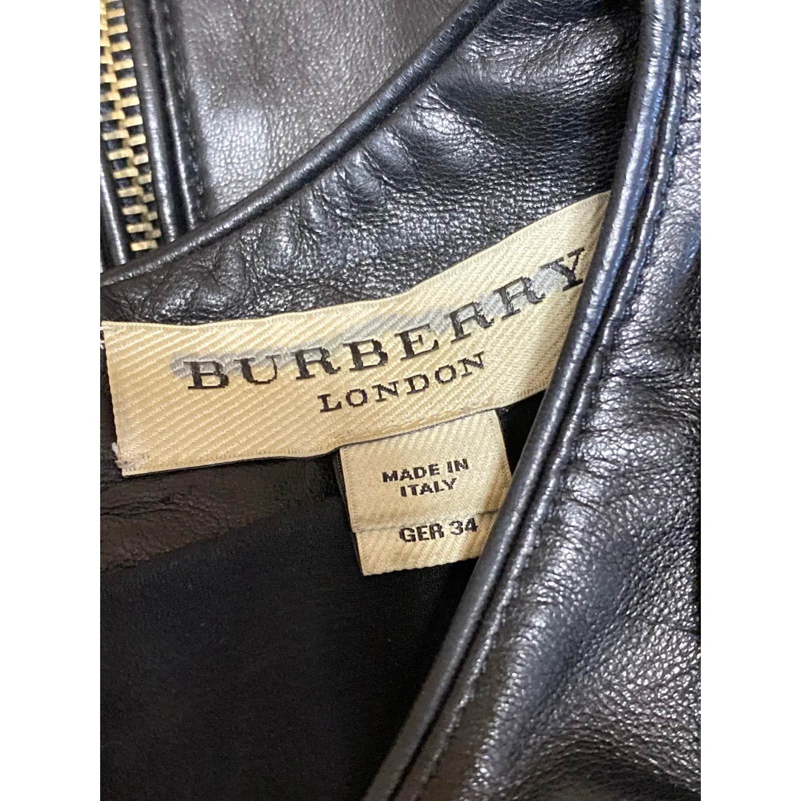 Burberry Women's Black Faux Leather Crew Neck Short Sleeve Crop T-shirt Top Sz 4 - Image 3